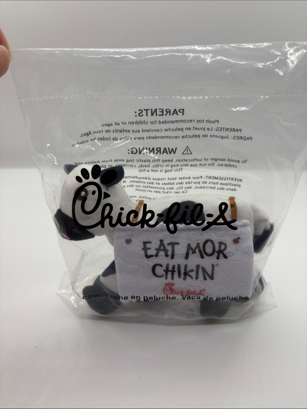 Chick-fil-A Plush Cow 'Eat Mor Chikin' - White & Black
